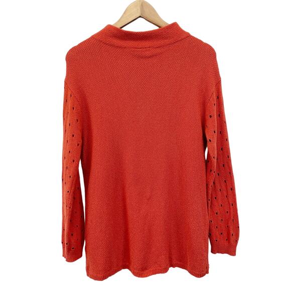 Moth Anthropologie Womens M Ceres Sweater Mockneck Burnt Orange Cottage Bohemian - Picture 2 of 9